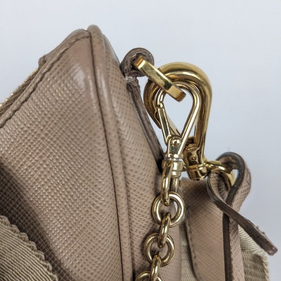 Prada Cream Tan Crossbody Bag with Gold Chain - Picture 9 of 15